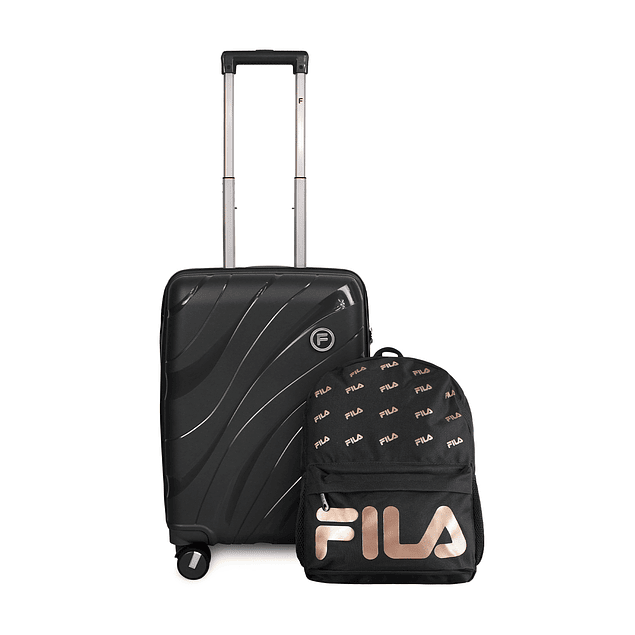 Pack Maleta cabina S Lola 10kg + Mochila Urbanix Fila 16lts negro-gold