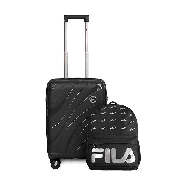 Pack Maleta cabina S Lola 10kg + Mochila Urbanix Fila 10lts negro-silver