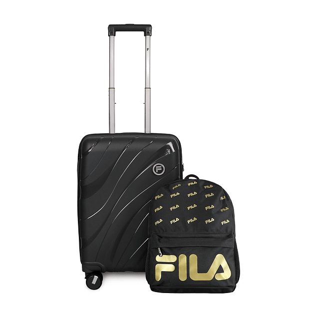 Pack Maleta cabina S Lola 10kg + Mochila Urbanix Fila 10lts negro-gold