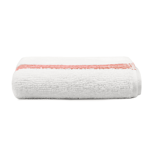 Toalla de cara MAV Nautica 100% algodón suave 30x50cm blanca-rojo