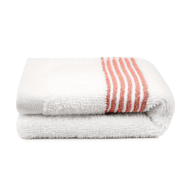 Toalla de cara MAV Nautica 100% algodón suave 30x50cm blanca-rojo