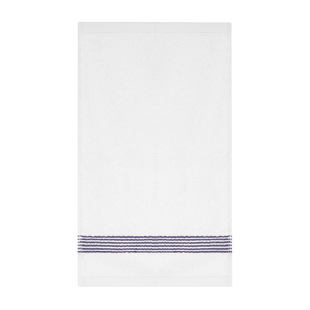 Toalla de cara MAV Nautica 100% algodón suave 30x50cm blanca-azul marino
