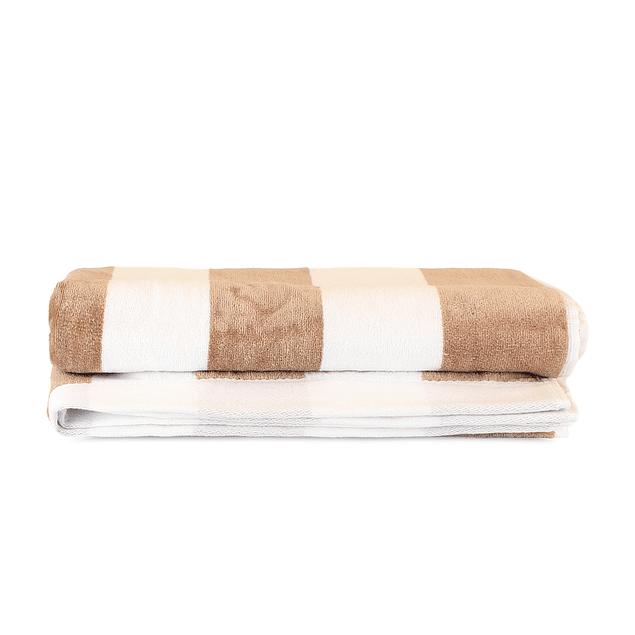 2 Toallas de Playa Nautica Home 100% algodón 163x81cm CABANA beige