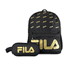 Pack Fila Mochila 16lts Urbanix + Estuche Neceser Spark negro-gold