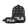 Pack Fila Mochila 10lts Urbanix + Estuche Neceser Spark negro-rose gold