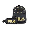 Pack Fila Mochila 10lts Urbanix + Estuche Neceser Spark negro-gold