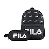 Pack Fila Mochila 10lts Urbanix + Estuche Neceser Spark negro-silver