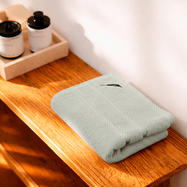 Toalla para manos Nautica SIGNATURE Premium 100% algodón gris claro