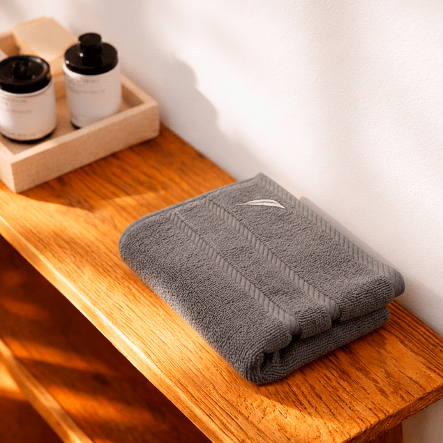 Toalla para manos Nautica SIGNATURE Premium 100% algodón gris oscuro