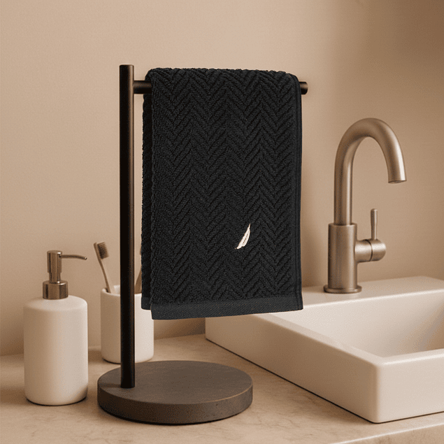 Toalla de cara VIS Nautica 100% algodón 30x50cm pieles sensibles azul marino