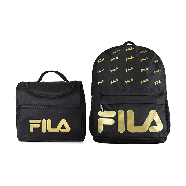 Pack Fila Mochila 10lts Urbanix + Lonchera térmica Bonet negro-gold