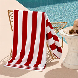 Toalla de playa 100% Algodón 163x81 CABANA roja