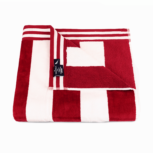 Toalla de playa 100% Algodón 163x81 CABANA roja