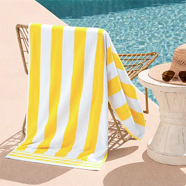 Toalla de playa 100% Algodón 163x81 CABANA amarilla
