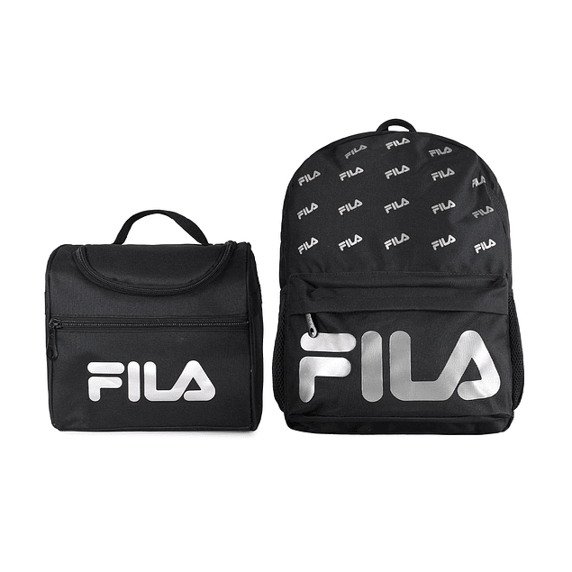 Pack Fila Mochila 16lts Urbanix + Lonchera térmica Bonet negro-silver