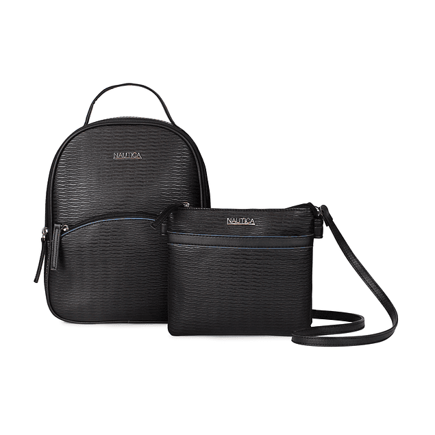 Pack Leeway Nautica Mochila + cartera cruzada negra