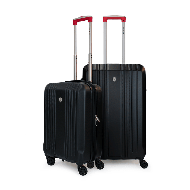 Pack 2 maletas S+M Olympia 10y20kg negra-roja