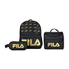 Set FILA Mochila 16lts Urbanix + Lonchera térmica + Estuche Spark negro-gold