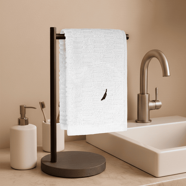 Toalla de cara SAVOY Nautica 100% algodón 30x50cm hipoalergénica blanca