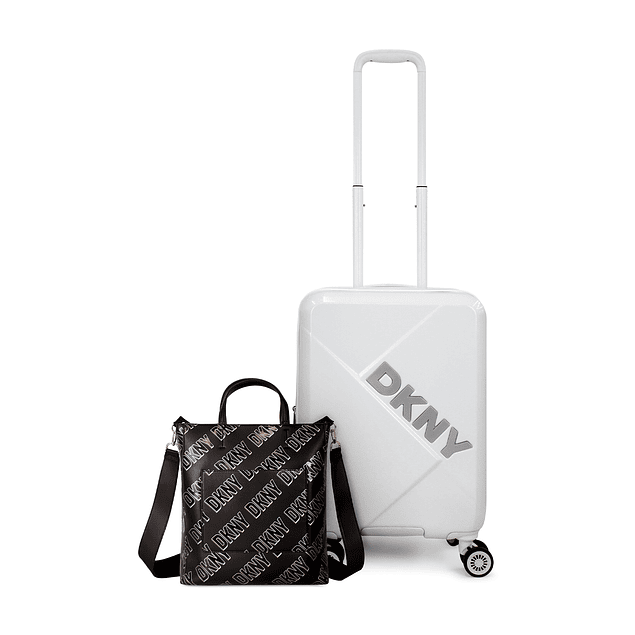 Pack Maleta cabina Donna Karan Woman 10kg blanca + Bolso Tote Tilly DKNY