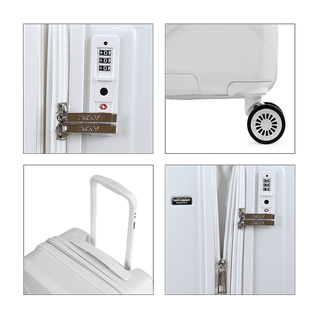 Pack Maleta cabina Donna Karan Woman 10kg blanca + Bolso Tote Tilly DKNY