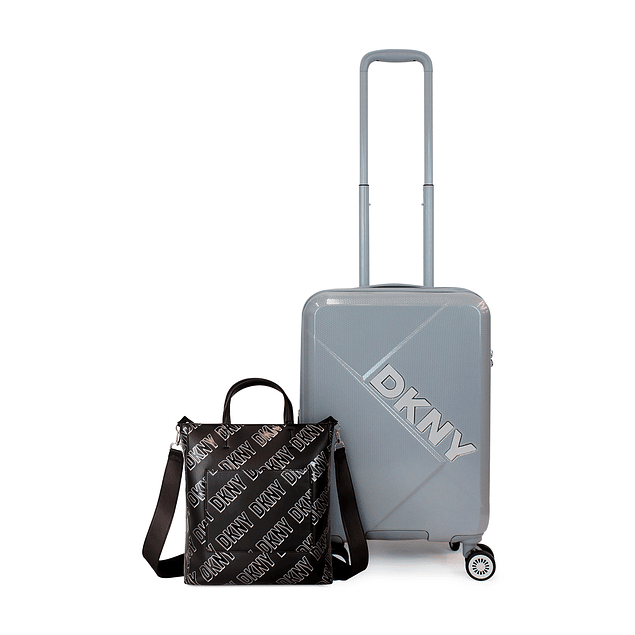 Pack Maleta cabina Donna Karan Woman 10kg gris + Bolso Tote Tilly DKNY