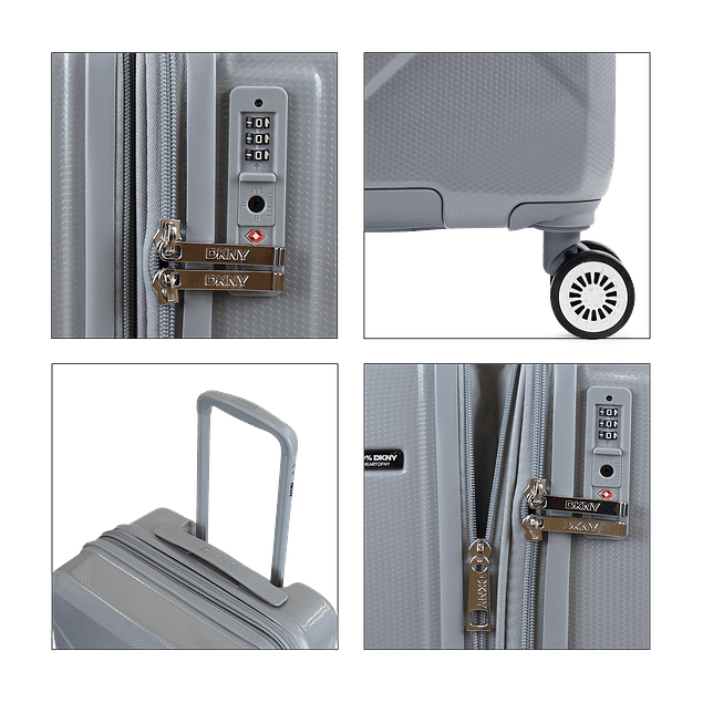 Pack Maleta cabina Donna Karan Woman 10kg gris + Bolso Tote Tilly DKNY