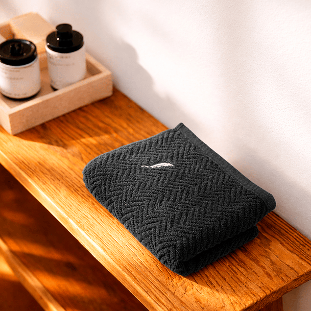 Set 2 Toallas Nautica VIS Cara+mano 100% algodón alta calidad negro