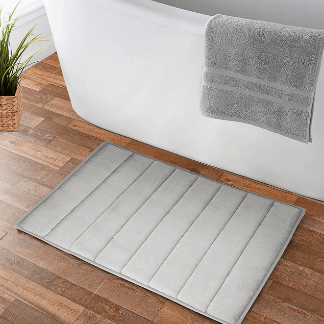 Pack 2 Alfombras de Baño ultra suave Nautica 40x60cm + 50x80cm gris