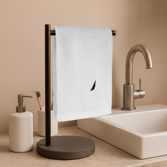 Set 3 Toallas Nautica VIS Cara+mano+cuerpo 100% algodón alta calidad blanco