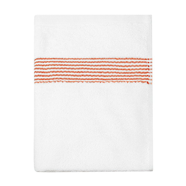 Set 2 Toallas Nautica MAV Cara+mano 100% algodón alta calidad blanco-rojo