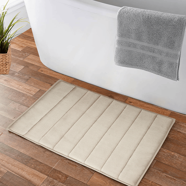 Pack 2 Alfombras de Baño ultra suave Nautica 40x60cm + 50x80cm Marfil