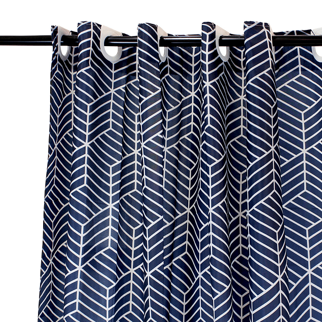 Set para baño Nautica Home Cortina+Alfombra+cesta diseño azul