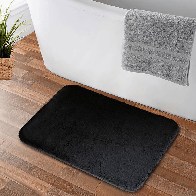Pack 2 Alfombras de Baño ultra suave Nautica 40x60 + 50x80cm gris oscuro