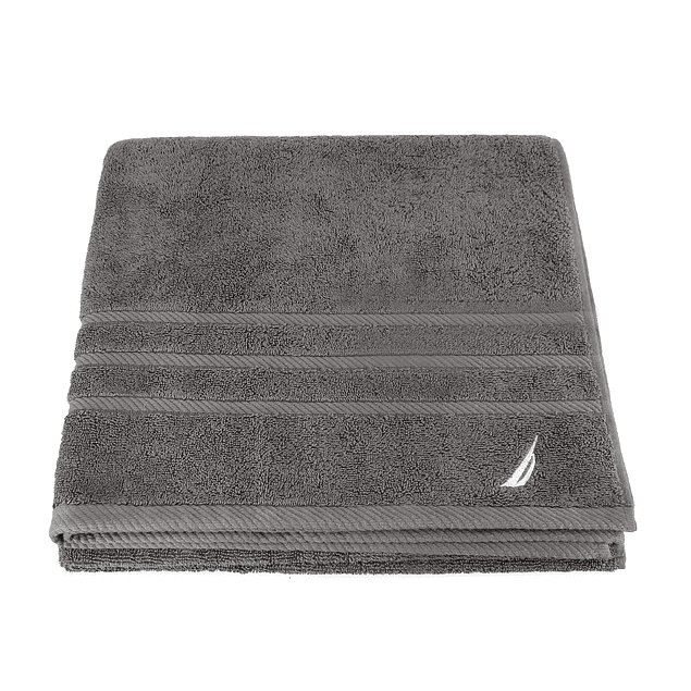 Set 3 Toallas Nautica SIGNATURE Cara+mano+cuerpo 100% algodón alta calidad gris oscuro