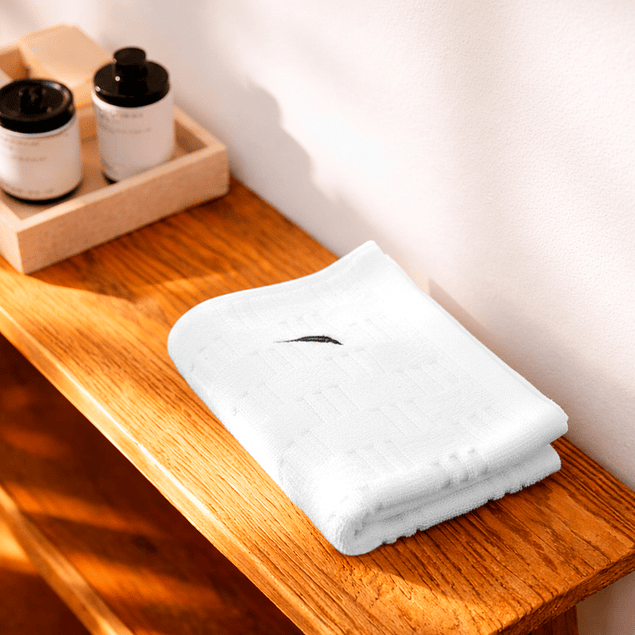 Set 4 Toallas Nautica SAVOY Cara+mano+cuerpo+piso 100% algodón alta calidad blanco