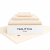 Set 4 Toallas Nautica SAVOY Cara+mano+cuerpo+piso 100% algodón alta calidad crema