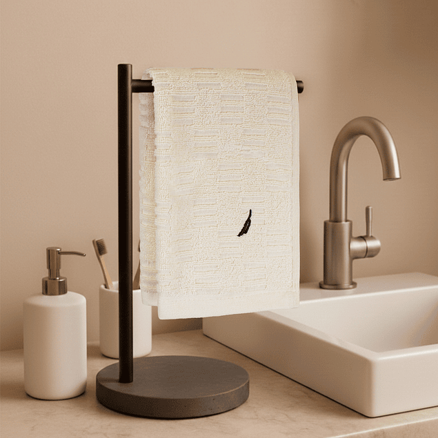 Set 4 Toallas Nautica SAVOY Cara+mano+cuerpo+piso 100% algodón alta calidad crema