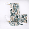 Set para baño Nautica Home Cortina+Alfombra+cesta diseño hojas tropicales