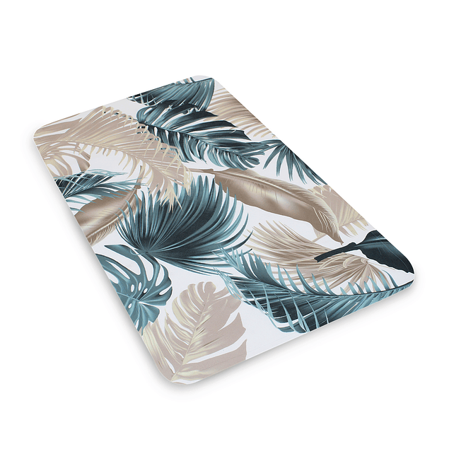 Set para baño Nautica Home Cortina+Alfombra+cesta diseño hojas tropicales