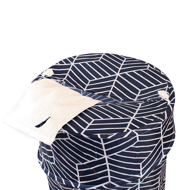 Set para baño Nautica Home Cortina+Alfombra+cesta diseño azul