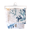Set para baño Nautica Home Cortina+Alfombra+cesta diseño corales de mar
