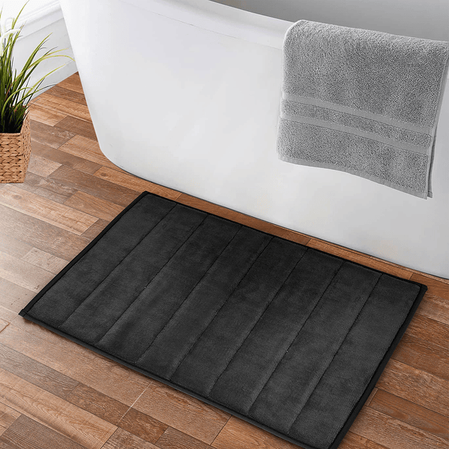 Pack 2 Alfombras de baño Nautica Home 40x60cm coralina ultra suave negro