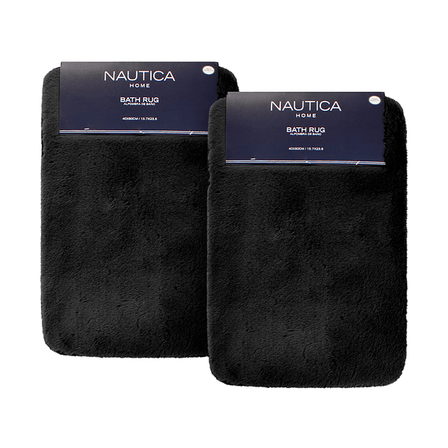 Pack 2 Alfombras de baño Nautica Home ultra suave 40x60cm gris oscuro