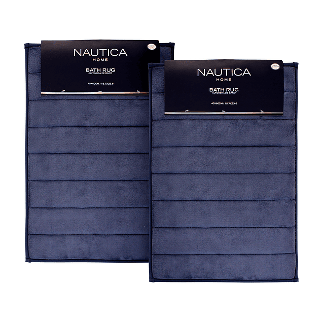 Pack 2 Alfombras de baño Nautica Home 40x60cm coralina ultra suave azul