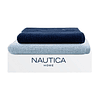 Set 2 Toallas Nautica HEAVEN Cara+mano 100% algodón alta calidad azul celeste