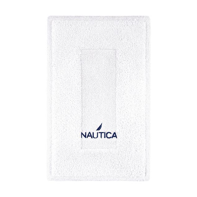 Pack 2 Alfombras de Baño algodón absorbente GOZO Nautica 50x80cm blanco