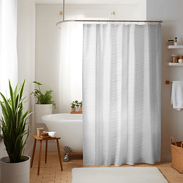 Cortina de baño Nautica Home 180x180cm diseño 3D olas