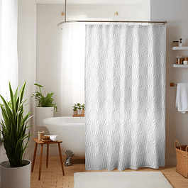 Cortina de baño Nautica Home 180x180cm diseño 3D copos