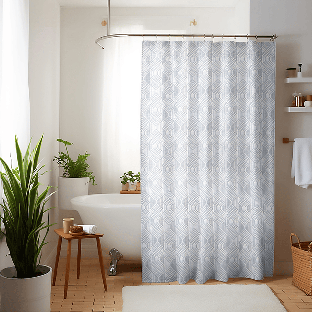 Cortina de baño Nautica Home 180x180cm diseño 3D hexágonos